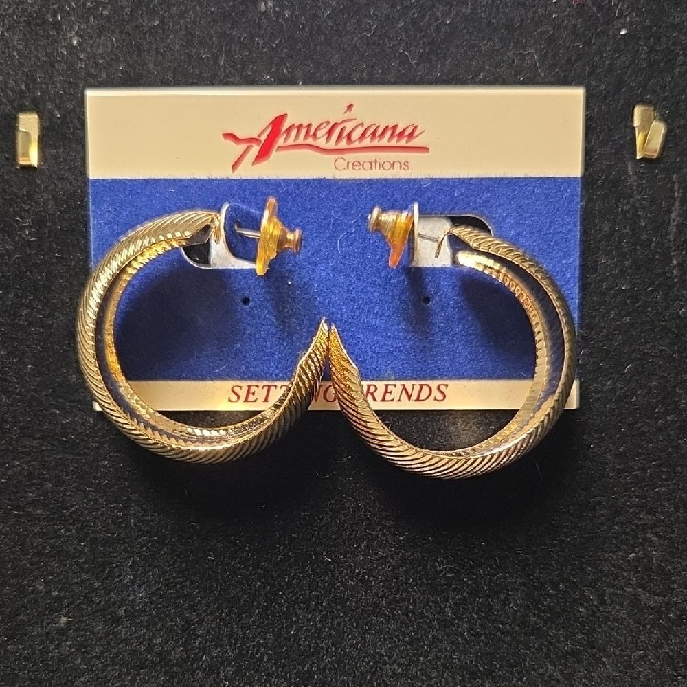Gold Textured Hoop Earrings